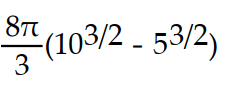  Find the area of the surface generated when the given curve is revolved about the y-axis.   -y =   , for 4  \le x \le  6 A)     B)    C)    D)    