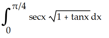 Write the integral that gives the surface area generated when the curve is revolved about the x-axis. Do not simplify.    -y = tanx on   A)     B)     C)     D)    