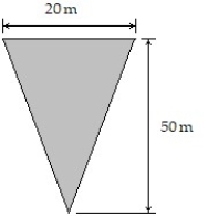Solve the problem.    -The following figure shows the shape and dimensions of a small dam. Assuming the water level is at the top of the dam, find the total force on the face of the dam. Round to the nearest whole number.   A)  40,833,333 N B)  20,416,667 N C)  81,666,667 N D)  163,333,333 N