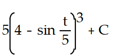 Evaluate the integral using the given substitution.       -  dt, u = 4 - sin   A)       B)       C)       D)      