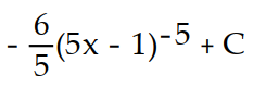 Evaluate the integral using the given substitution.       -  dx , u = 5x - 1 A)       B)        C)       D)      