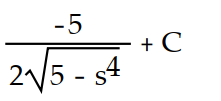 Evaluate the integral using the given substitution.       -  , u = 5 -   A)       B)       C)      D)     