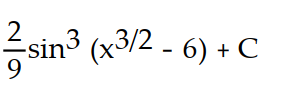 Evaluate the integral using the given substitution.       -  dx , u =   - 6 A)       B)       C)       D)      