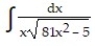 Evaluate the integral.            -  A)       B)      C)      D)      