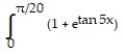 Use the substitution formula to evaluate the integral.  -    5x dx A)  5e B)  e/5 C)  e D)  - e/5