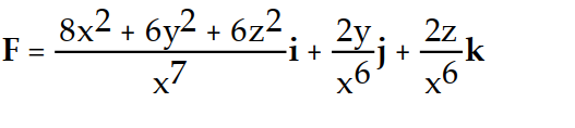Find the gradient field F of the function f.         -f(x, y, z)  =   A)    B)    C)    D)   