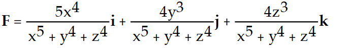 Find the gradient field F of the function f.         -f(x, y, z)  = ln (   +   +   )  A)    B)    C)    D)   
