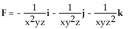 Find the gradient field F of the function f.         -f(x, y, z)  =   A)    B)    C)    D)   