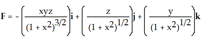 Find the potential function f for the field F.    -  A)    B)    C)    D)   