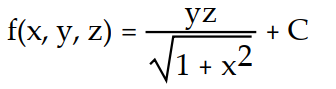 Find the potential function f for the field F.    -  A)    B)    C)    D)   