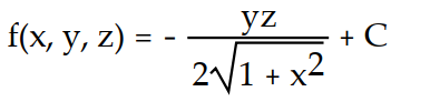 Find the potential function f for the field F.    -  A)    B)    C)    D)   
