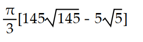  Find the surface area of the surface S. -S is the portion of the paraboloid z = 49 -   -   that lies above the ring 1  \le    +    \le  36 in the   A)     B)     C)     D)     