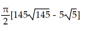  Find the surface area of the surface S. -S is the portion of the paraboloid z = 49 -   -   that lies above the ring 1  \le    +    \le  36 in the   A)     B)     C)     D)     
