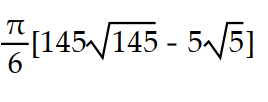  Find the surface area of the surface S. -S is the portion of the paraboloid z = 49 -   -   that lies above the ring 1  \le    +    \le  36 in the   A)     B)     C)     D)     