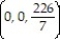 Solve the problem. -The shape and density of a thin shell are indicated below. Find the coordinates of the center of mass. Shell:  nose  of the paraboloid   +   = 2z cut by the plane z = 6 Density:   =   A)    B)    C)    D)   