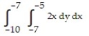 Choose the one alternative that best completes the statement or answers the question. Evaluate the integral -  A)  - 72 B)  - 18 C)  - 102 D)  - 12