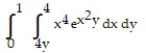 Reverse the order of integration and then evaluate the integral. -  A)  4   - 68 B)    -   C)    - 1 D)   
