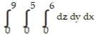 Solve the problem. -Write an iterated triple integral in the order   for the volume of the rectangular solid in the first octant bounded by the planes   ,   , and   . A)    B)    C)    D)   