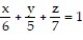 Solve the problem. -Write an iterated triple integral in the order   for the volume of the tetrahedron cut from the first octant by the plane   . A)    B)    C)    D)   