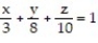Find the volume of the indicated region. -the tetrahedron cut off from the first octant by the plane   A)  120 B)  80 C)  40 D)  60