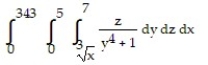 Evaluate the integral by changing the order of integration in an appropriate way. -  A)    ln 344 B)    ln 344 C)    ln 2402 D)    ln 2402