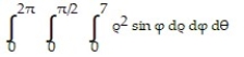 Solve the problem. -Set up the triple integral for the volume of the sphere   in spherical coordinates. A)    B)    C)    D)   