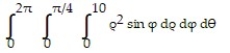 Solve the problem. -Let D be the region that is bounded below by the cone   and above by the sphere   Set up the triple integral for the volume of D in spherical coordinates. A)    B)    C)    D)   