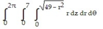 Solve the problem. -Let D be the region that is bounded below by the cone   and above by the sphere   Set up the triple integral for the volume of D in cylindrical coordinates. A)    B)    C)    D)   
