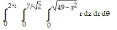 Solve the problem. -Let D be the region that is bounded below by the cone   and above by the sphere   Set up the triple integral for the volume of D in cylindrical coordinates. A)    B)    C)    D)   
