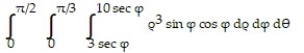  Evaluate the spherical coordinate integral. -  A)     \pi  B)     \pi  C)     \pi  D)     \pi