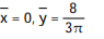 Find the center of mass of a thin plate of constant density covering the given region. -The region bounded by the x-axis and the semicircle y =   A)   B)   C)   D)  