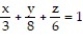 Solve the problem. -Find the center of mass of a tetrahedron of density   bounded by the coordinate planes and the plane   . A)   B)   C)   D)  