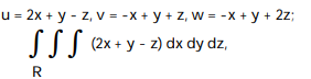 Use the given transformation to evaluate the integral. -  where R is the parallelepiped bounded by the planes             A)  102 B)  68 C)  272 D)  612