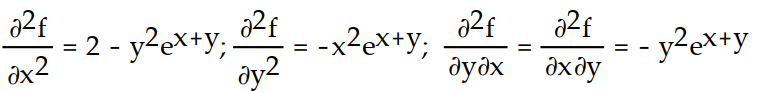 Find all the second order partial derivatives of the given function. -f(x, y)  =   + y -   A)     B)     C)     D)     