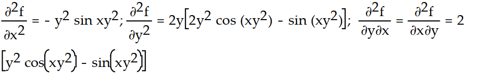 Find all the second order partial derivatives of the given function. -f(x, y)  = cos (x   )  A)      B)    C)     D)   