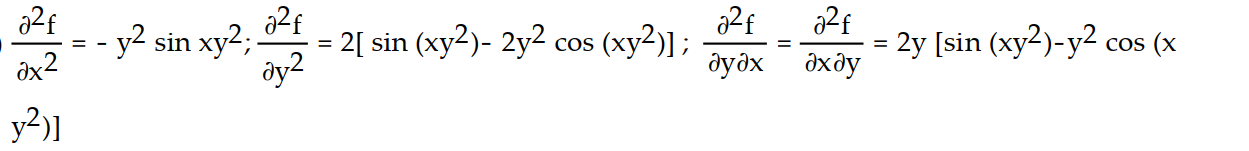 Find all the second order partial derivatives of the given function. -f(x, y)  = cos (x   )  A)      B)    C)     D)   