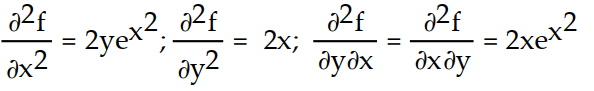 Find all the second order partial derivatives of the given function. -f(x, y)  = x   + y   + 5 A)     B)    C)     D)    
