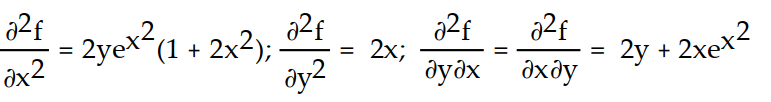 Find all the second order partial derivatives of the given function. -f(x, y)  = x   + y   + 5 A)     B)    C)     D)    