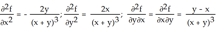 Find all the second order partial derivatives of the given function. -f(x, y)  =   A)      B)    C)     D)    