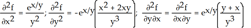 Find all the second order partial derivatives of the given function. -f(x, y)  =   A)     B)   C)    D)   