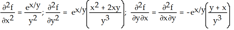 Find all the second order partial derivatives of the given function. -f(x, y)  =   A)     B)   C)    D)   