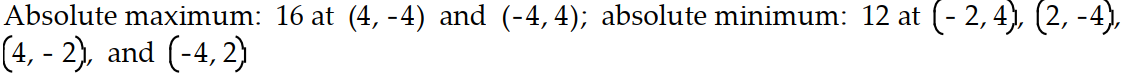 Find the absolute maxima and minima of the function on the given domain. -  on the square   A)    B)    C)    D)    