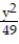Find the standard-form equation of the ellipse centered at the origin and satisfying the given conditions. -An ellipse with vertices (±7, 0)  and foci at (±4, 0)  A)    +   = 1 B)    +   = 1 C)    +   = 1 D)    +   = 1
