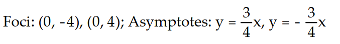 Solve the problem.   -Find the foci and asymptotes of the following hyperbola:   -   = 1  A)     B)     C)     D)    