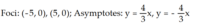 Solve the problem.   -Find the foci and asymptotes of the following hyperbola:   -   = 1  A)     B)     C)     D)    