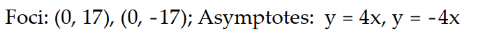 Solve the problem.   -Find the foci and asymptotes of the following hyperbola: 16   -   = 16 A)    B)    C)    D)   