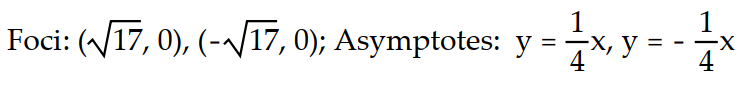 Solve the problem.   -Find the foci and asymptotes of the following hyperbola: 16   -   = 16 A)    B)    C)    D)   