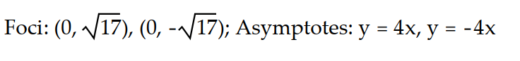 Solve the problem.   -Find the foci and asymptotes of the following hyperbola: 16   -   = 16 A)    B)    C)    D)   