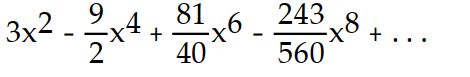 Find the first four nonzero terms in the Maclaurin series for the function.  -f(x)  = x sin( 3x)  A)       B)       C)      D)      