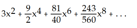 Find the first four nonzero terms in the Maclaurin series for the function.  -f(x)  = x sin( 3x)  A)       B)       C)      D)      